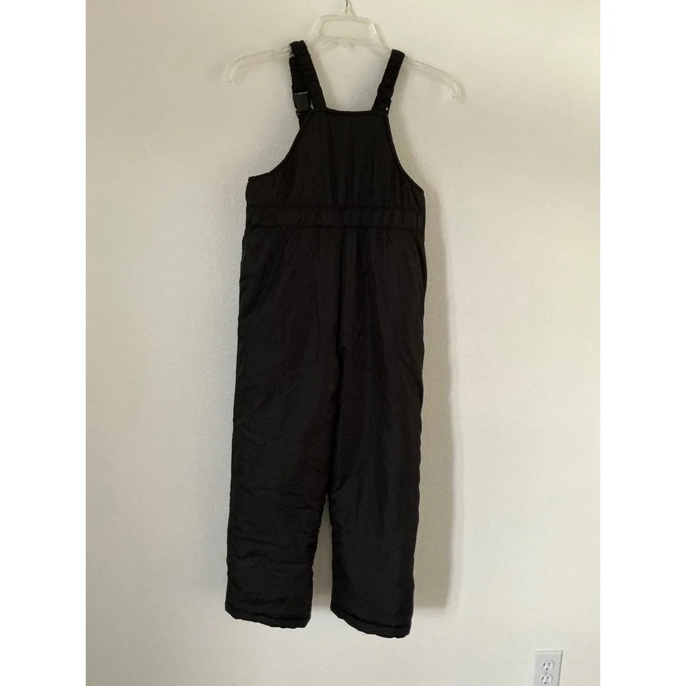 London Fog Kids Black Insulated Snow Bib Pants Size S/8 Ski Snowboard L220DS40